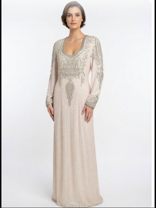 Fantasy of Sister Max for Samagh Dresses & Skirts - ✨ Vintage Silk Beaded Sequin Gown – Fantasy of Sister Max for SAMAGH, Size 12